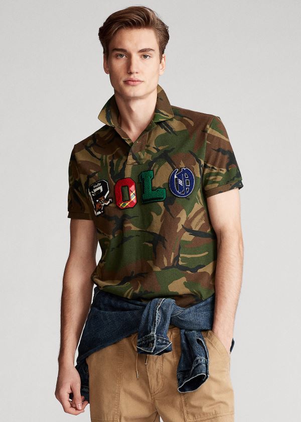 Polo Ralph Lauren Custom Slim Fit Camo Polo Herre Danmark (ABFJZ2160)